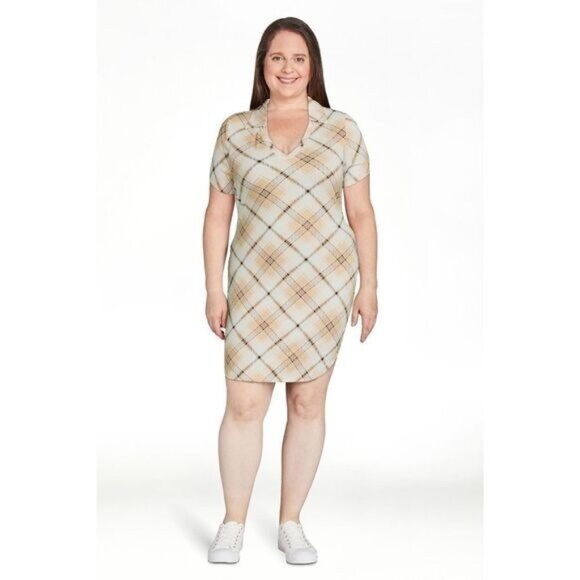 No Boundaries Junior's Plaid Polo Dress Large NWOT - Picture 1 of 6